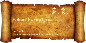 Pakos Karmelina névjegykártya